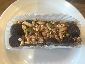 Granola bar sweetened with brown rice syrup at Coffee Plant Roaster in Eugene