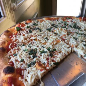 Margherita pizza at Mario's Pizza in Ocean City