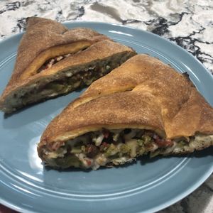 Vegan Stromboli w/ no mushrooms (this is half of one) at Mario's Pizza in Ocean City