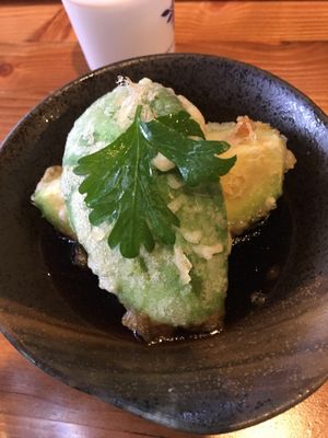 Avocado tempura (made vegan) at Nubo Japanese Tapas in Victoria