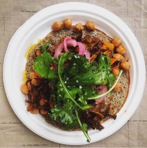 Buckwheat Crepe with Chickpeas  at Chalk Hill Cookery in Healdsburg
