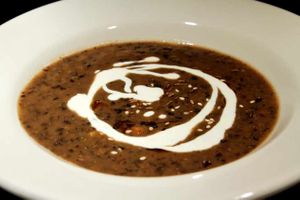 Black Bean Soup with Toasted Cumin and Cashew Sour Cream at Chalk Hill Cookery in Healdsburg