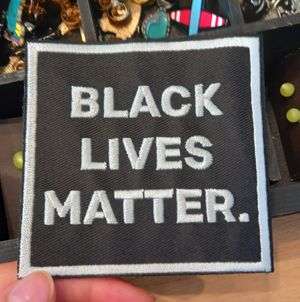 black lives matter patch at Vunderland in Hamburg