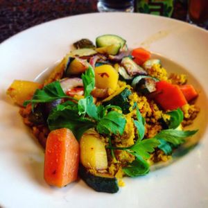 daily special vegetable quinoa paella at Geiers Gambrinus in Ganserndorf