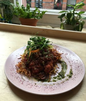 GF VE hash brown stack at Idle Hands in Manchester