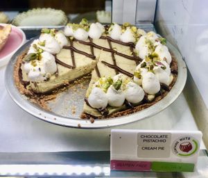 Chocolate pistachio pie  at Idle Hands in Manchester