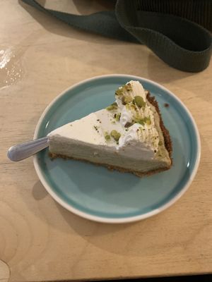 Gf vegan pistachio cream pie  at Idle Hands in Manchester