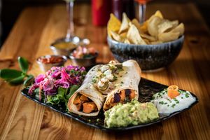 Vegetable Enchiladas (can be vegan) at Beats & Burritos in Lagos