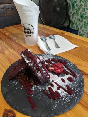 Vegan choc brownie. Yummy at Beats & Burritos in Lagos