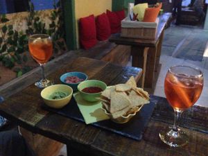 Spritz and nachos at Beats & Burritos in Lagos
