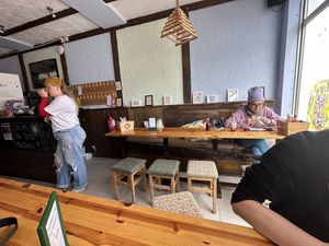 Sit at benches & build your own burrito vibe   at Beats & Burritos in Lagos