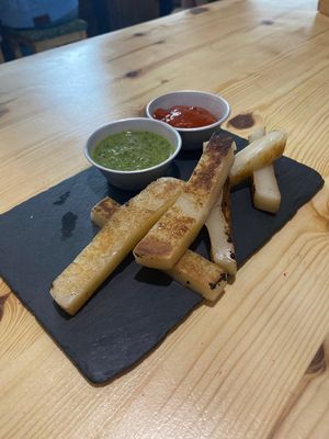 Vegan halloumi sticks   at Beats & Burritos in Lagos