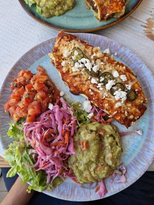 Vegan enchiladas at Beats & Burritos in Lagos