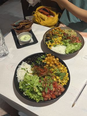 BYO BOWLS and Sweet Potato fries VEGAN  at Beats & Burritos in Lagos
