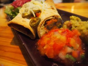 Vegan enchiladas at Beats & Burritos in Lagos