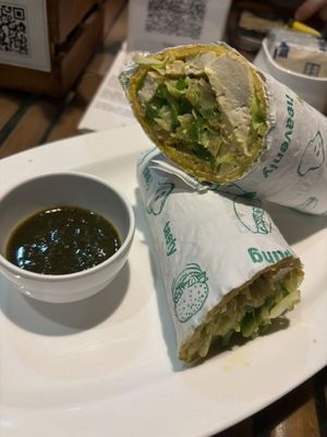 Tofu and veggie wrap   at Pure Soul Cafe in Rishikesh