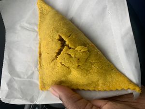 Jerk tofu pattie at Jolo's Restaurant and Venue in New Rochelle