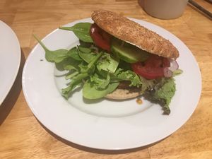 Amazing Vegan burger at Jolo's Restaurant and Venue in New Rochelle