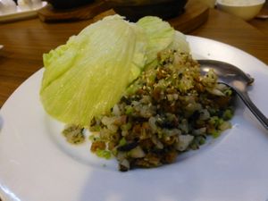 Hui Tien Vegetarian lettuce with stuffing at Hui Tien Vegetarian in Taipei