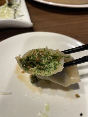 Inside of dumpling   at Hui Tien Vegetarian in Taipei