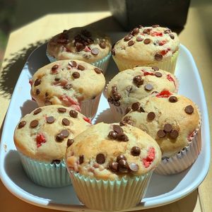 Vegan Strawberry Chocolate Chip Muffins at Jolly Beans Cafe in Henderson