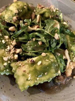 Pumpkin cashew cheese Agnolotti   at Harvest Beat in Seattle