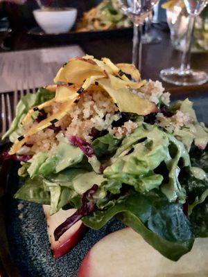 Crispy couscous, local crisp apples with green goddess dressing  at Harvest Beat in Seattle