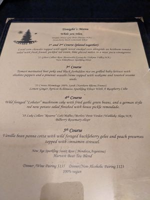 Menu at the end of August 2023 at Harvest Beat in Seattle