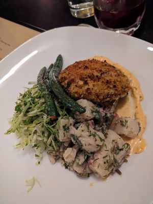 Lobster mushroom cake at Harvest Beat in Seattle