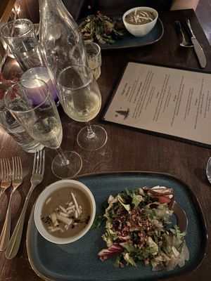 First and second course  at Harvest Beat in Seattle