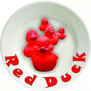 Red Duck sign at Piccolo Thai Food & Wine in Isola Del Giglio