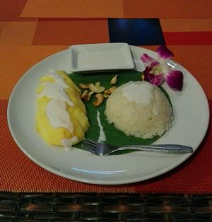 Mango sticky rice at Piccolo Thai Food & Wine in Isola Del Giglio
