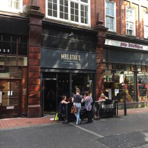 outside  at Mrs Atha's in Leeds