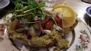 Pea Hummus at Mrs Atha's in Leeds