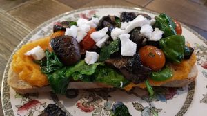 Mushrooms on toast at Mrs Atha's in Leeds