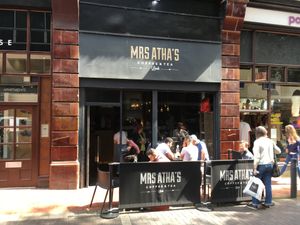 outside  at Mrs Atha's in Leeds