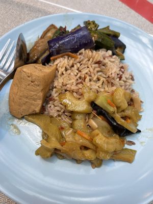 Brown rice with 3 sides   at Singapore General Hospital - Vegetarian Stall in Central Singapore
