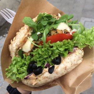 The best and biggest vegan burgers ever! with delicious vegan cheese!!  at Papuvege in Lodz