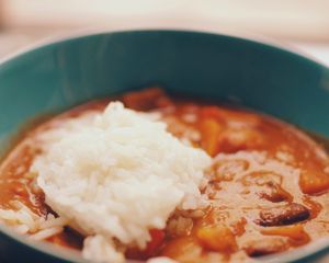 Afrykański gulasz mafe z ryżem jaśminowym at Porcja in Lodz