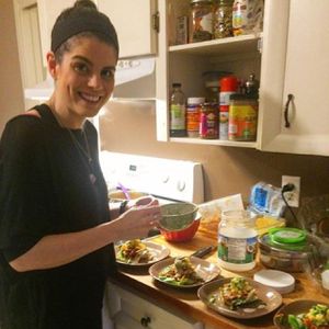 Lauren working at a private dinner  at Chef Lauren Marshall in Halifax