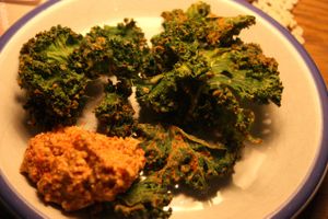 Kale chips and red pepper dip at Chef Lauren Marshall in Halifax