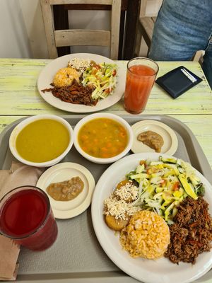 2 daily menus - all this about £5.90 at Veggie Life in Medellin