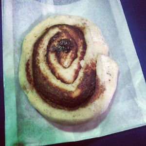 Vegan gluten-free cinnamon bun at Odell's Gluten Free Bakery in Halifax