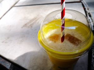 orange-mango-ananas juice at Up-Kittariki Threpsi in Athens