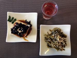 Tofu + Seaweed + Fruit vinegar at Hsia An Chu Vegetarian in Taitung