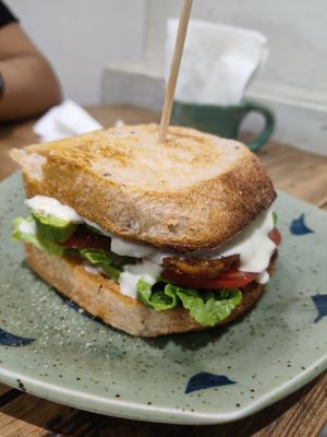 Bbq tempeh sandwich at La Studio in Hanoi