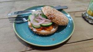 Lox bagel at La Studio in Hanoi