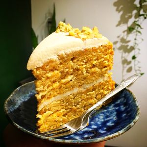 Vegan carrot cake w/ cashew cream cheese frosting  at La Studio in Hanoi