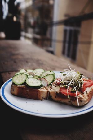 Hummus Toast  at La Studio in Hanoi
