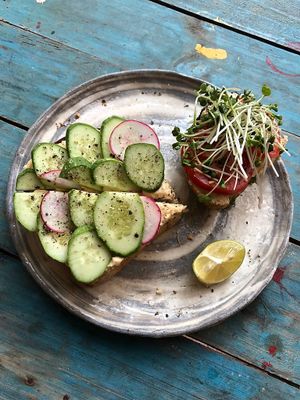 Hummus sandwich  at La Studio in Hanoi